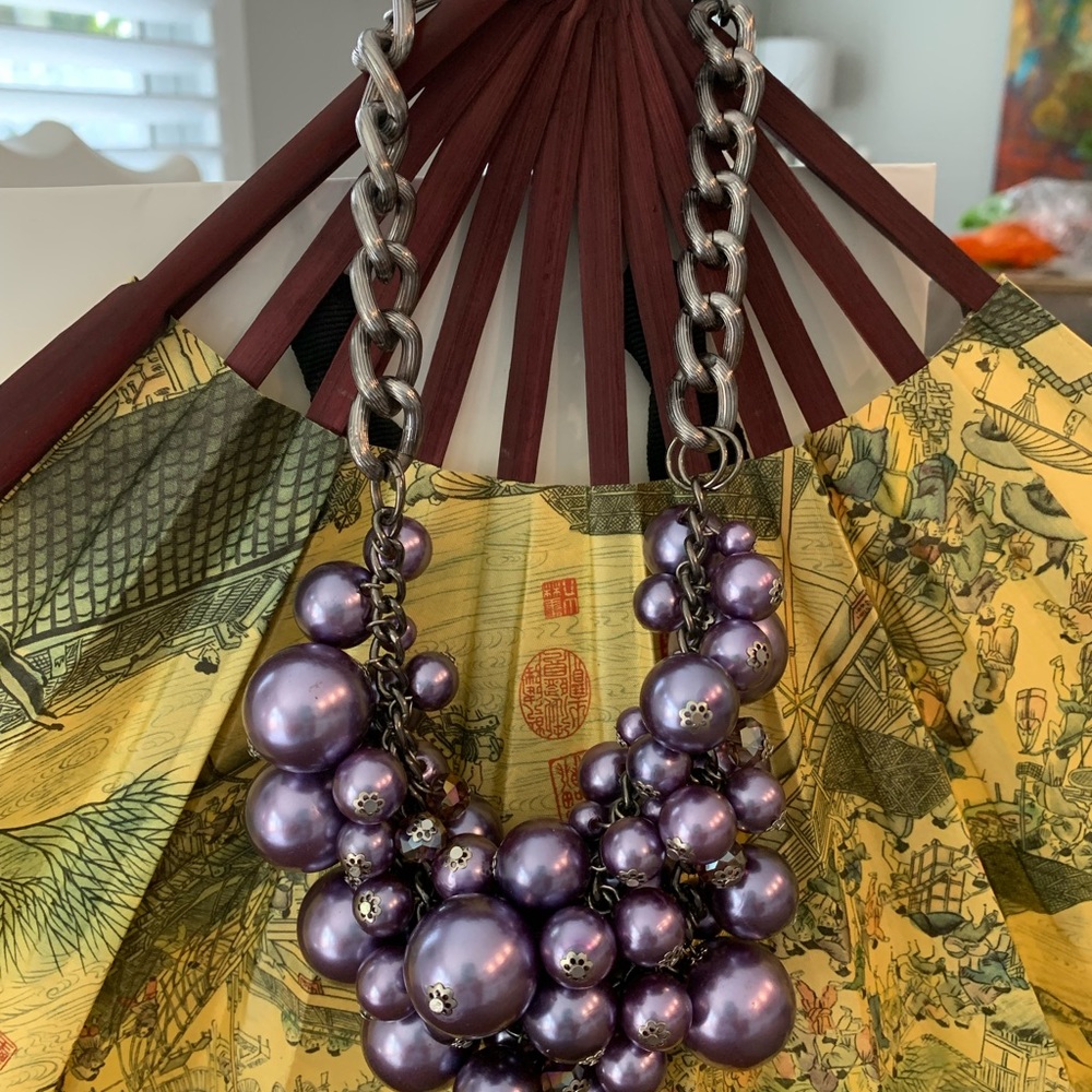 Joan Rivers lavender bubble necklace with earrings to match - Picture 3 of 9